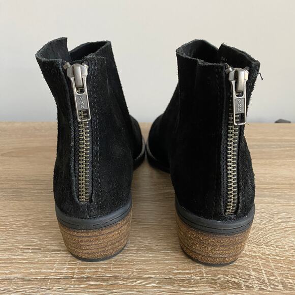 Very Volatile LA Suede Leather Ankle Boots Aldworth Booties Back Zip Black 6 - Picture 7 of 8